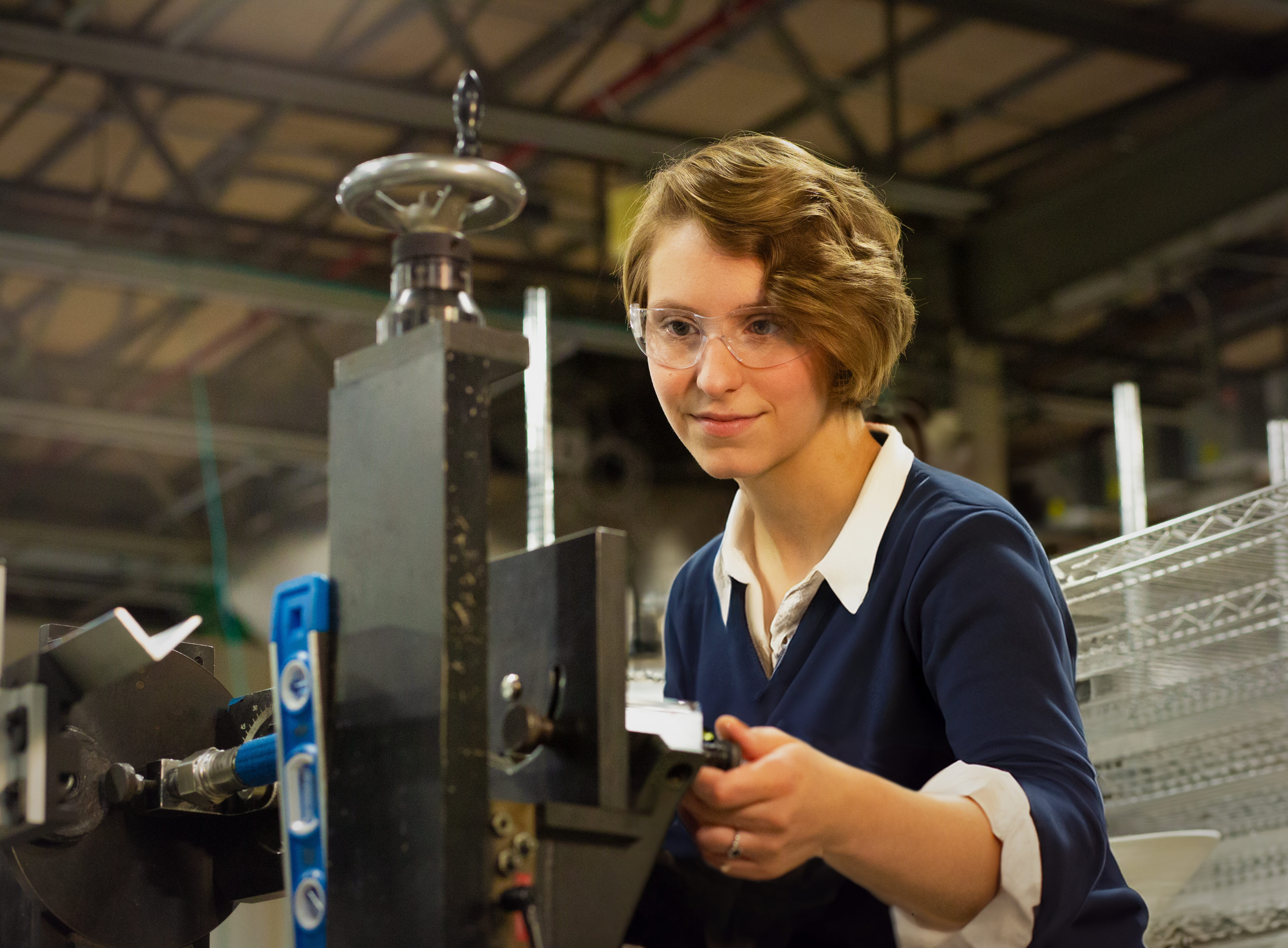 Woman Working Wearing Safety Glasses