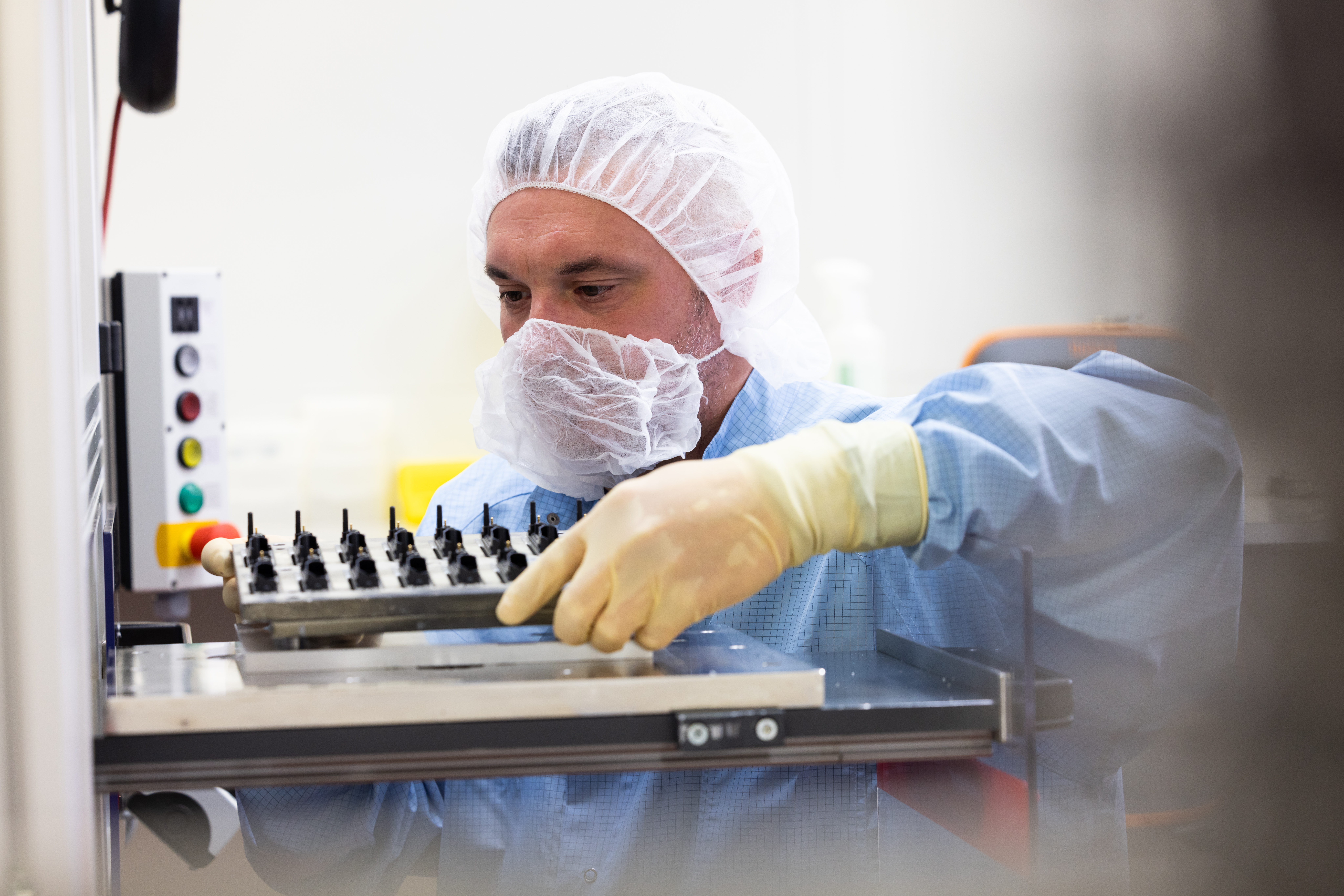 Employee Working Wearing Hair Net