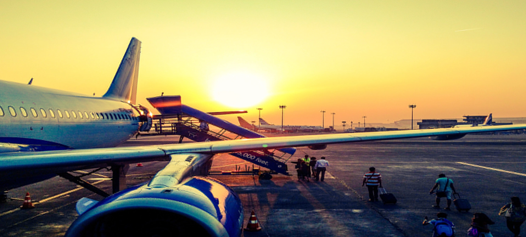 Airplane at sunset (1)