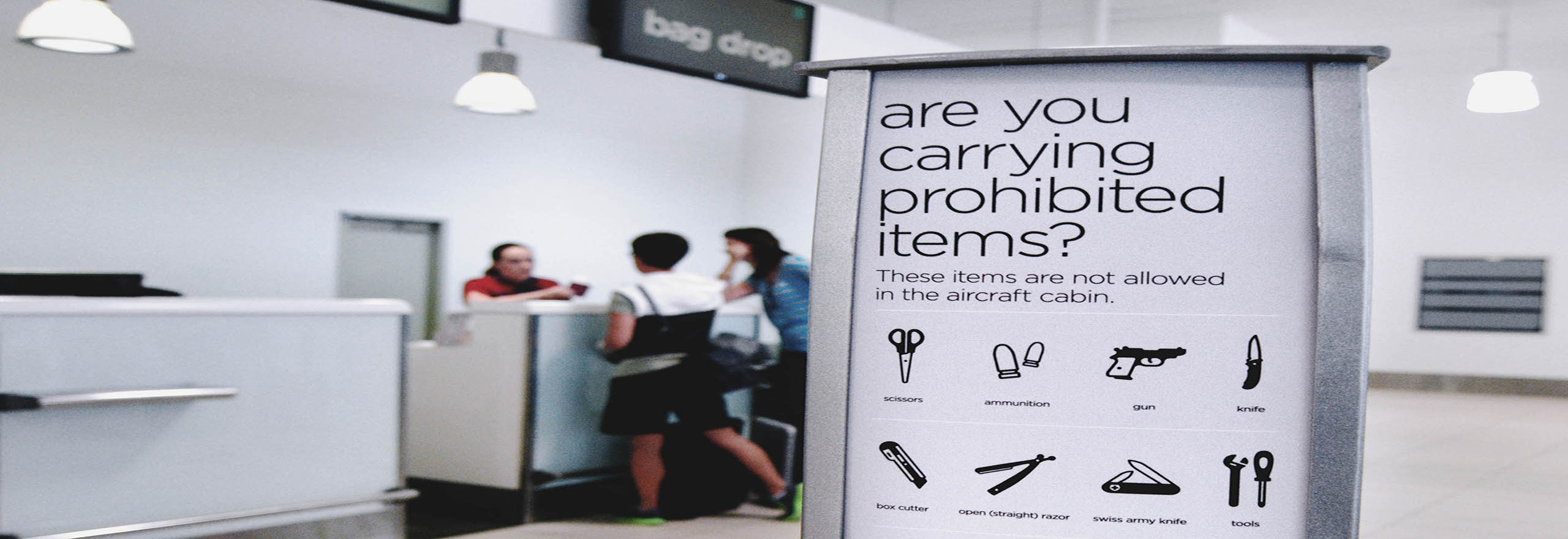 Security check sign at Gold Coast Airport