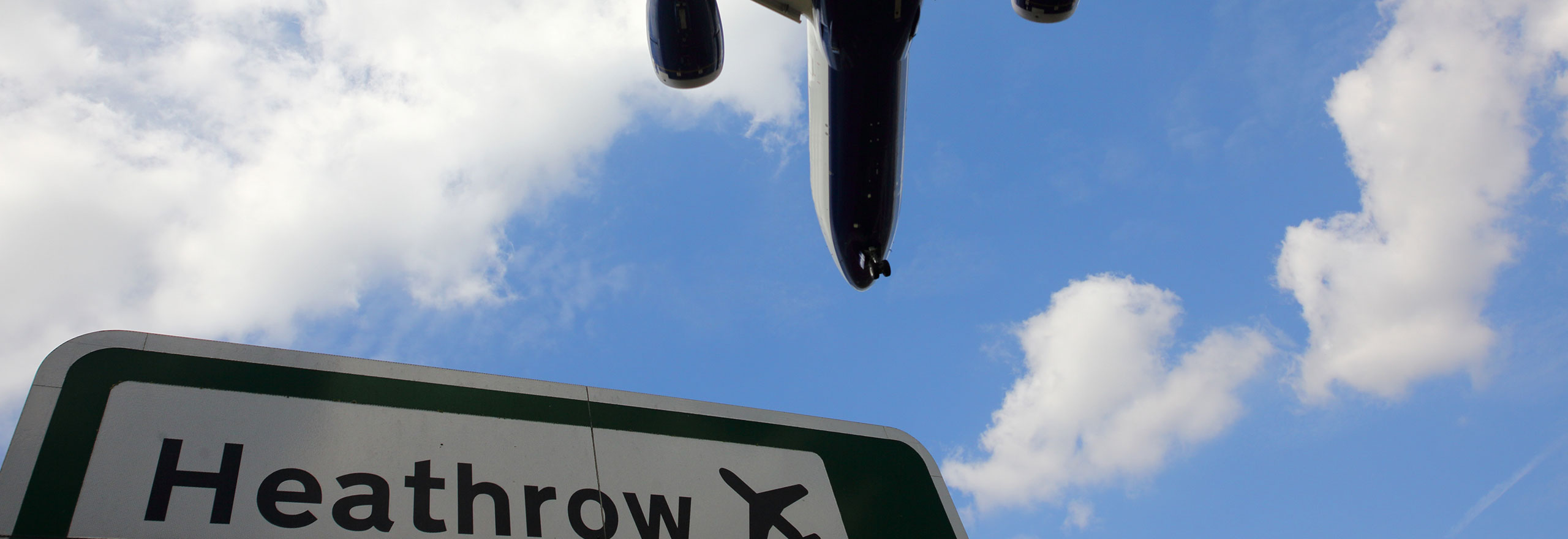 Heathrow airport sign and plane