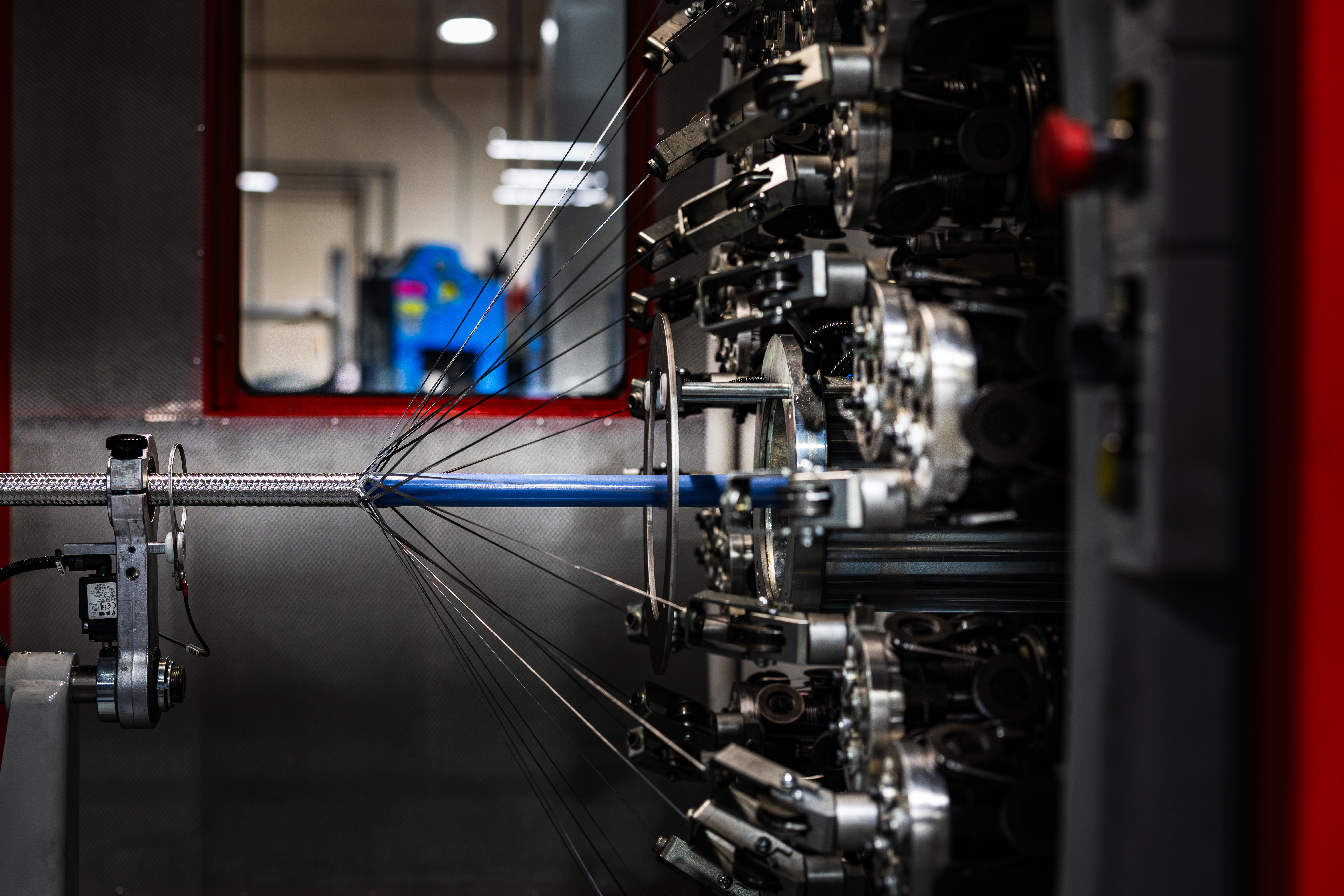 Wire Cable Braiding Machine In Operation